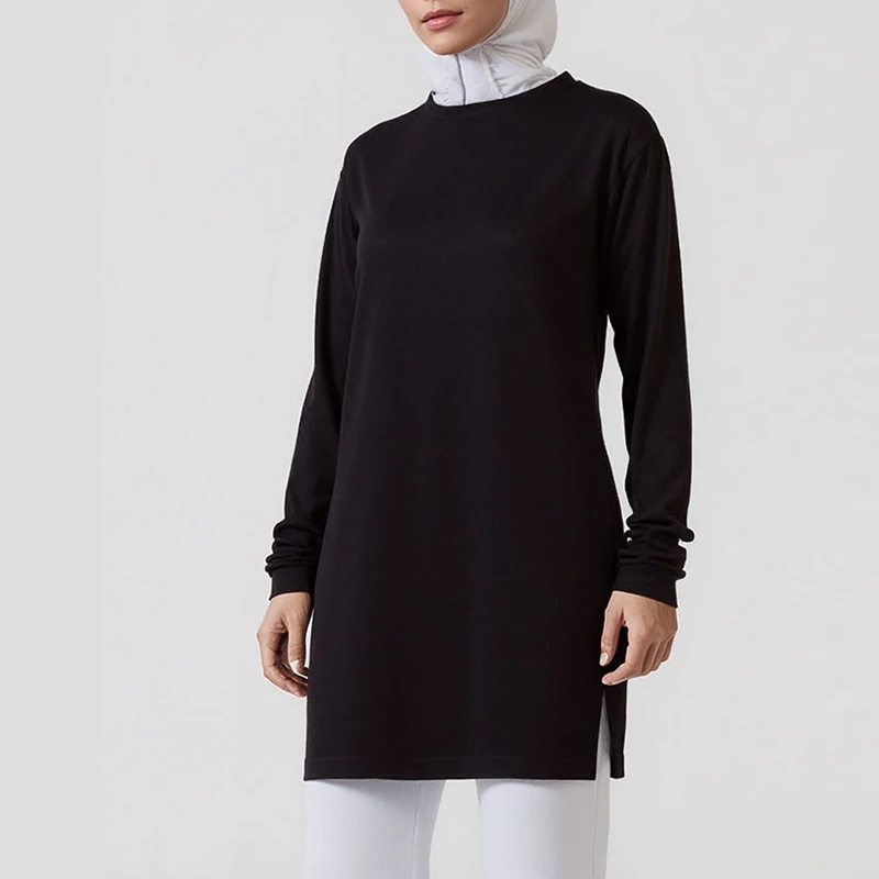Islamic Active Long Sleeve Modest Active Sportswear Basic Training Sports Lightweight Shirts