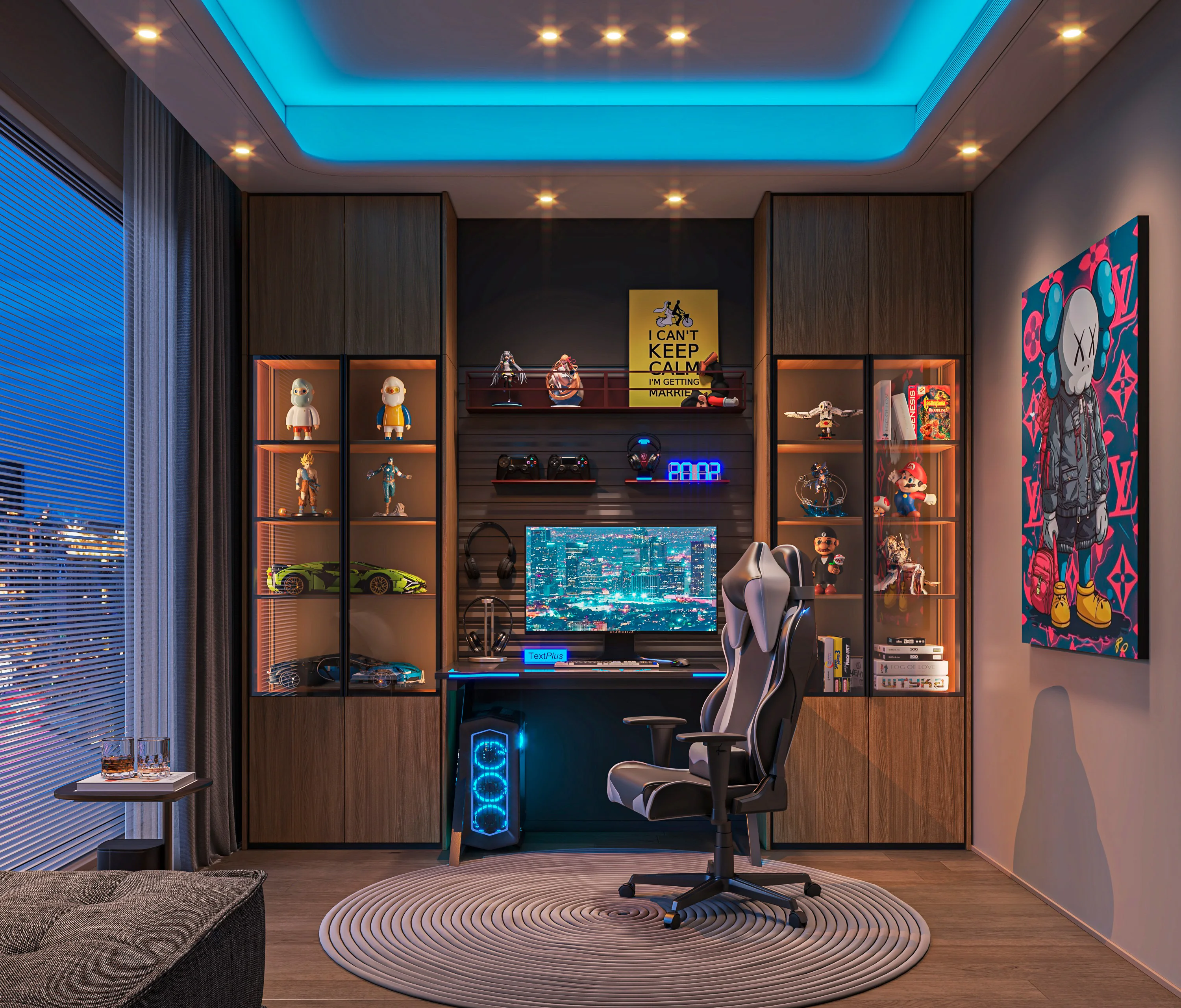 Popular Modern Aluminum Alloy Wall Solution Shelves Multi Functional Wall Organizer Storage Rack for Esport Room Wall details