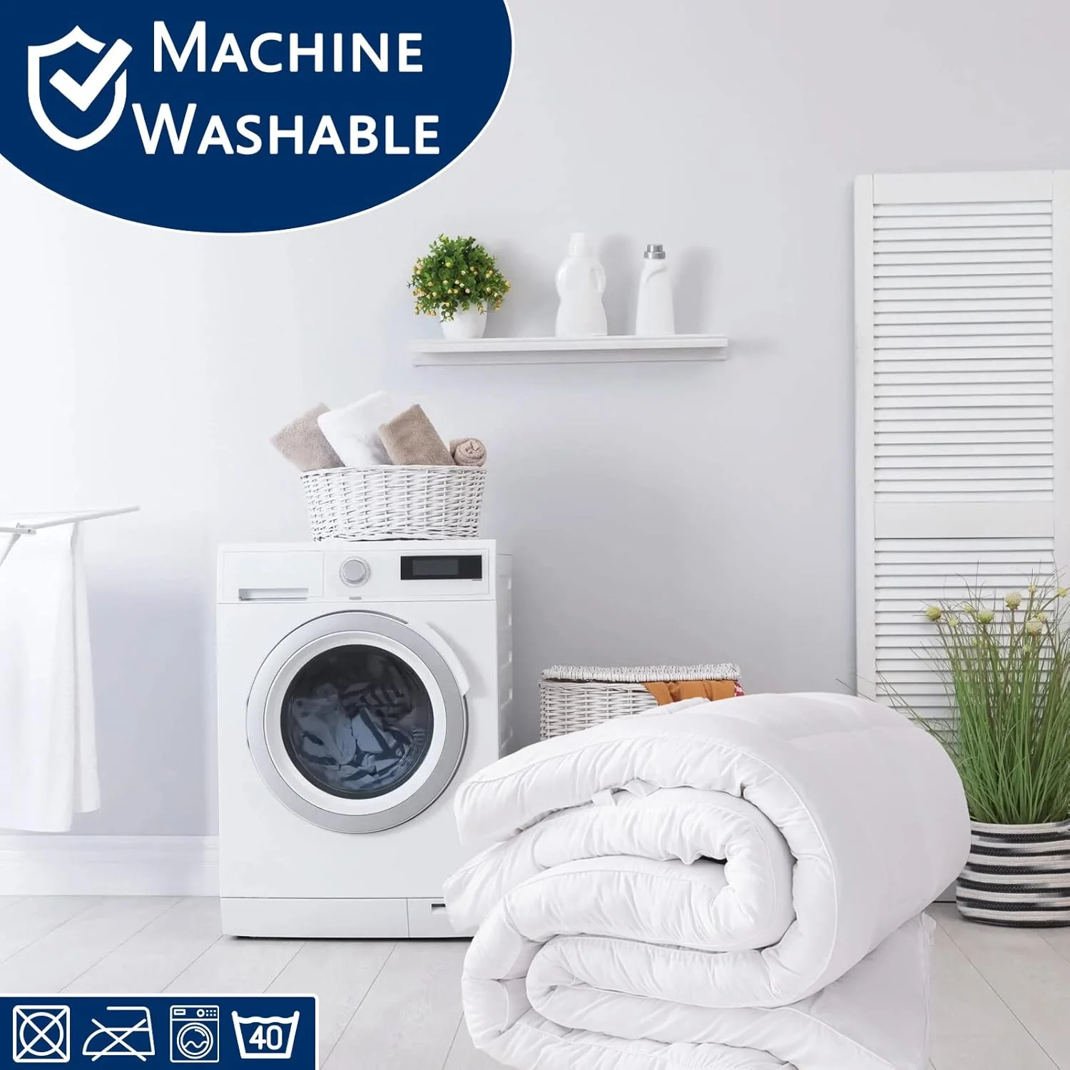 Washable Mattress Topper Hollow Fibre Filled 10cm Thick Bed Topper with Elastic Straps factory