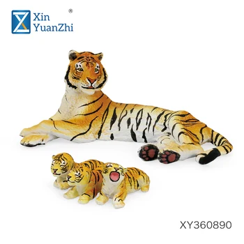 simulation tiger family play set toy pvc material zoo animal model for kids
