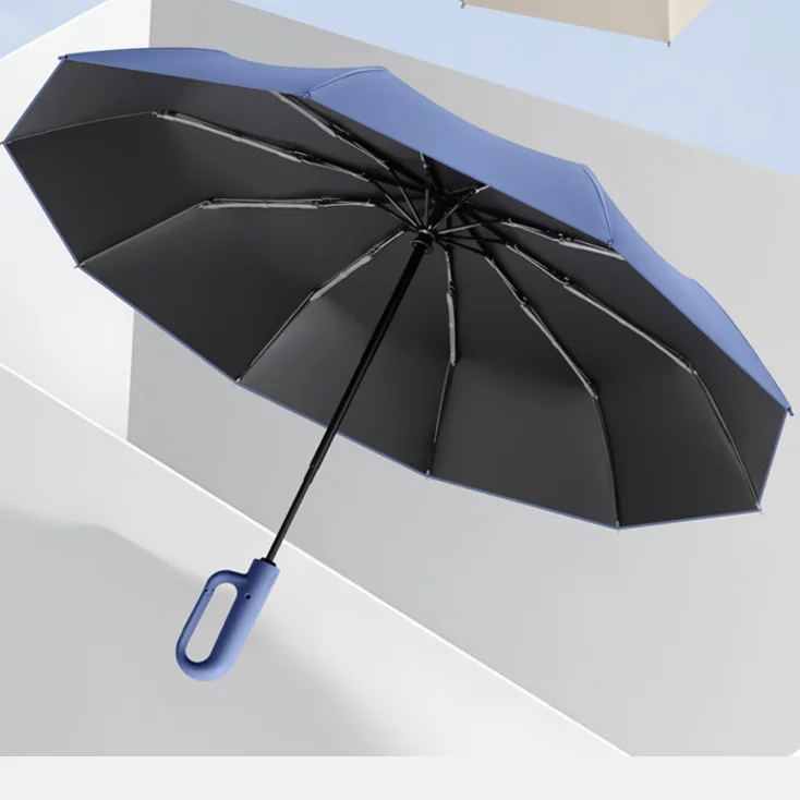 Factory Sale Stylish High Strength Polyester Three-Folding Umbrella Stand Auto Open Button Europe-Style Business Gift Glass