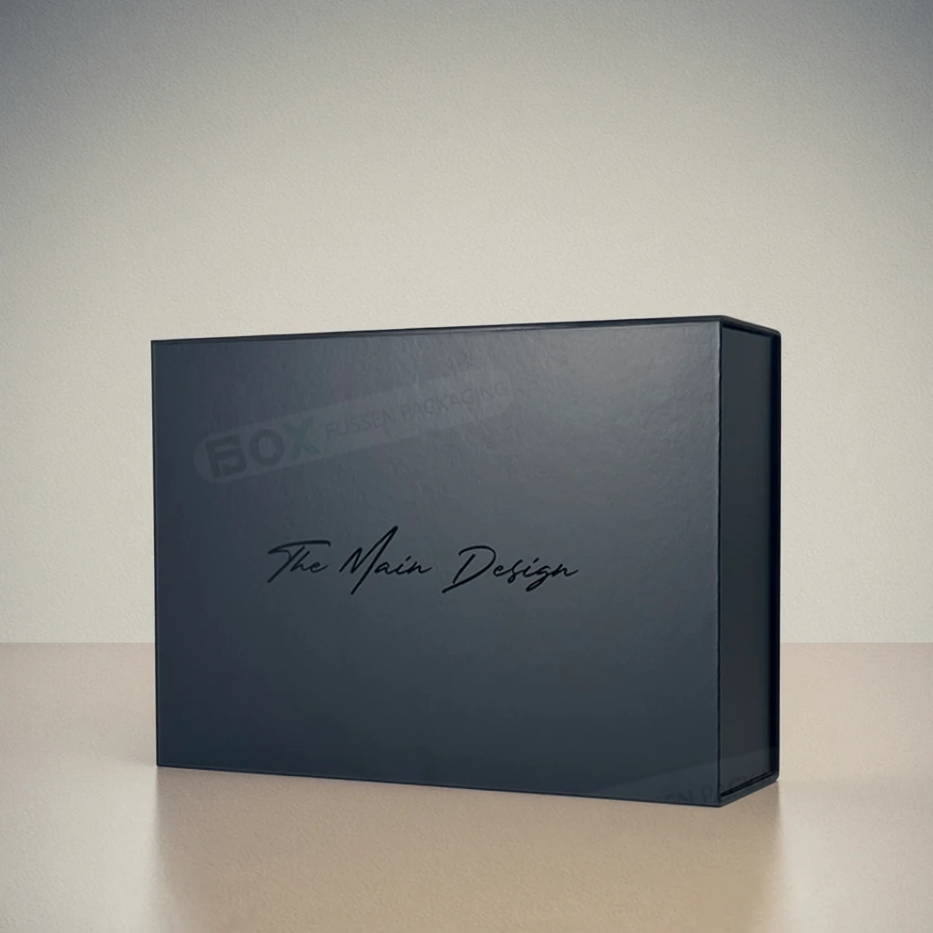 Recycled Clothes Hoodie Black Gift Packaging Custom Logo Delicate Appearance Spot Glossy Printing Magnetic Clothing Paper Boxes
