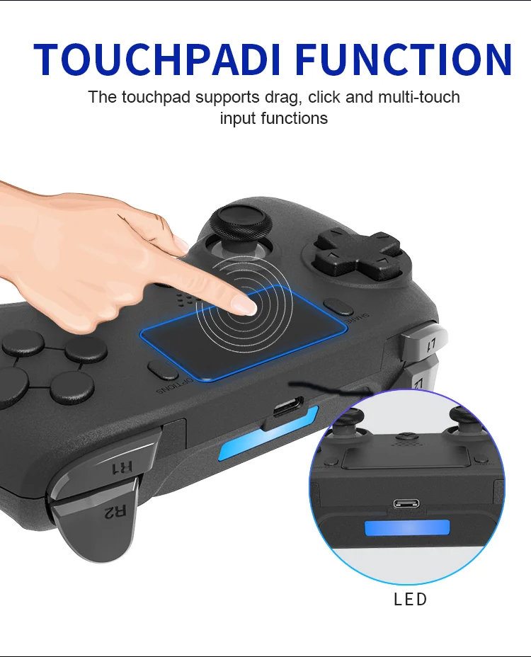 For Ps4 Wireless BT Game Controller PC Portable Dual-vibration Game Joystick Gamepad Custom Gun Controller Gta5 for Ps4