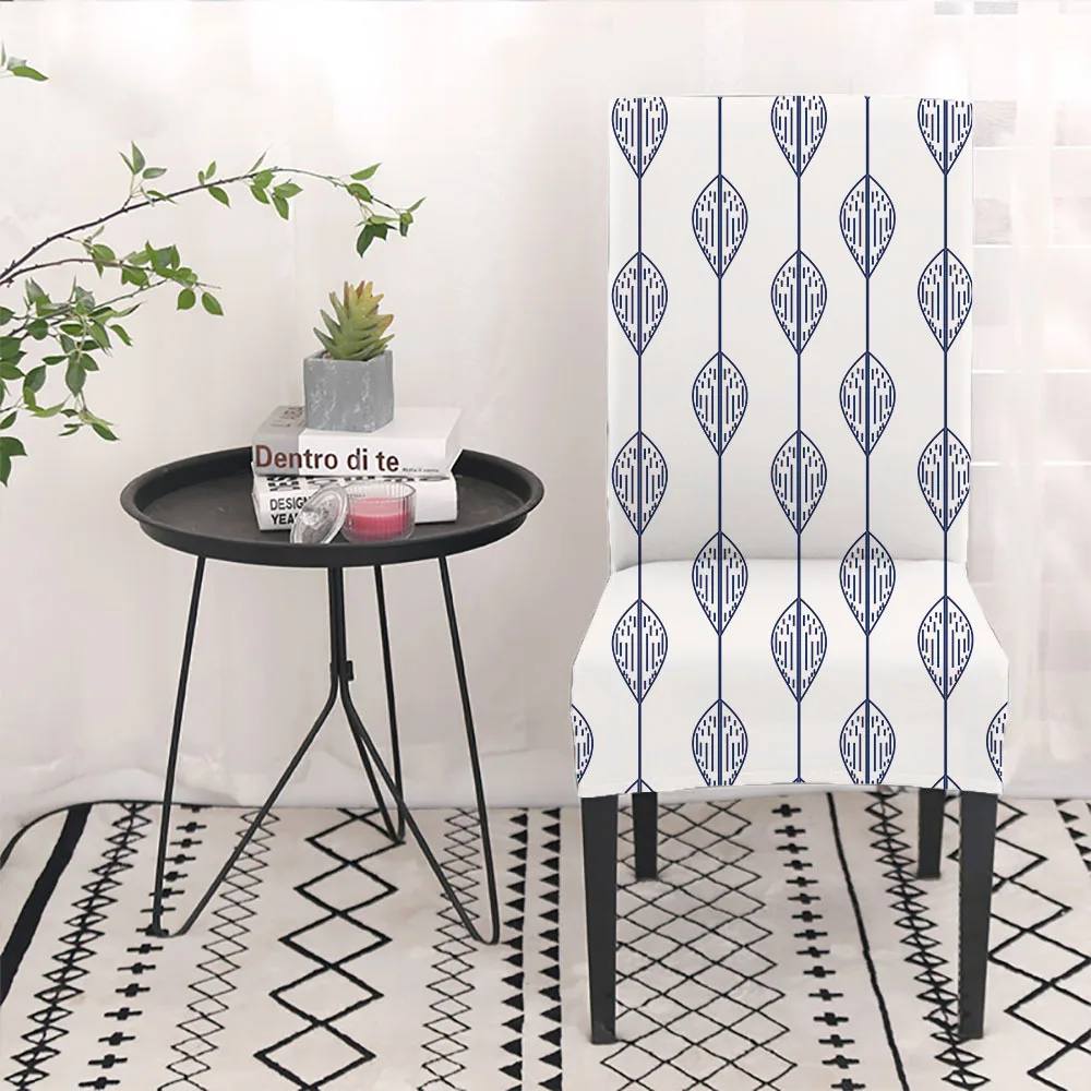Printed Designs Stretch Spandex Chair Covers Elastic Multifunctional Dining Furniture Seat Cover