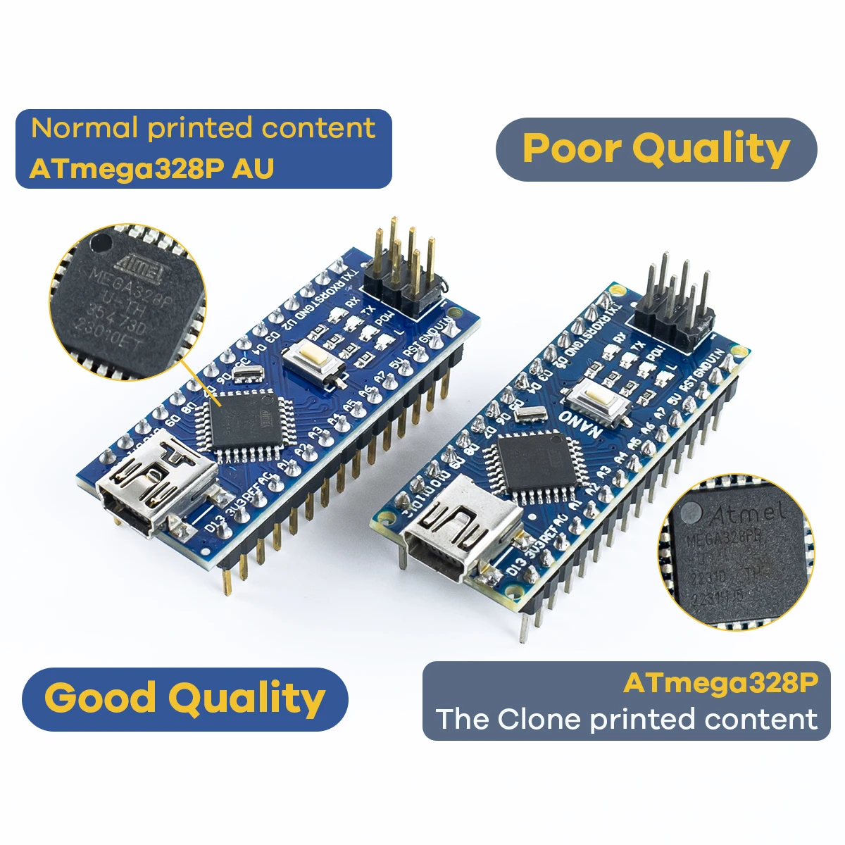 Carte Arduino Nano V3.0 - Atmega328P Avec CH340 - Compatible Développement - Neuf Sous Emballage