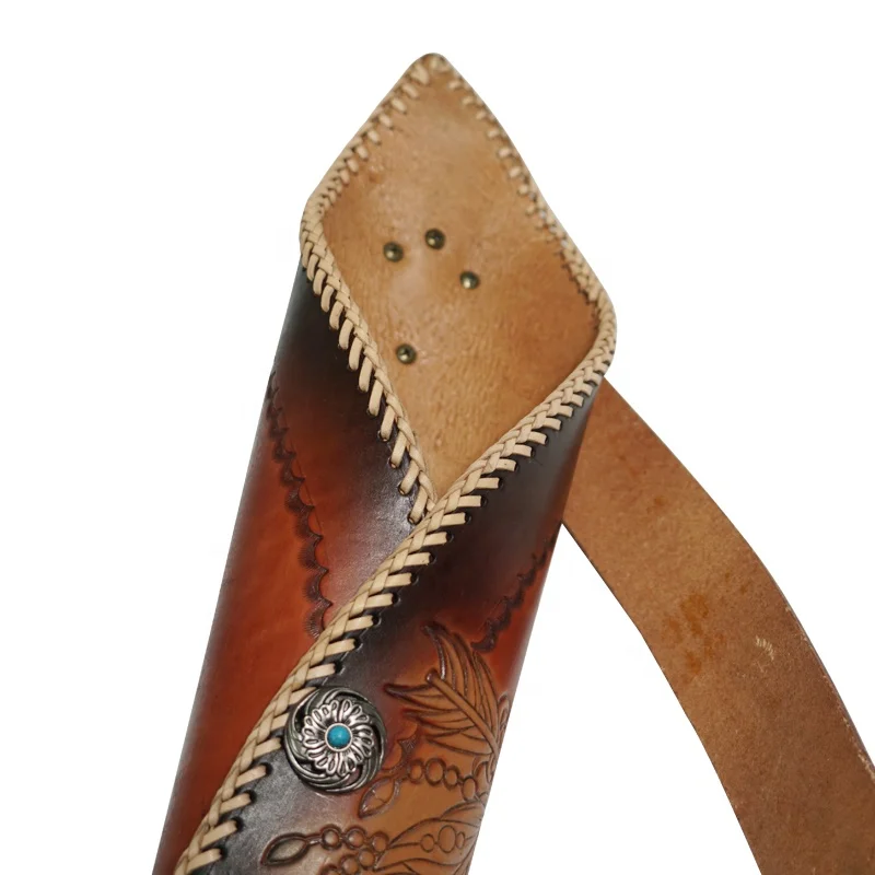 Carquois Traditionnel En Cuir De Vache Fait Main - Modèle AR-107 - Pour Flèches - Ambidextre