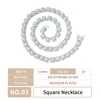 Square Necklace White