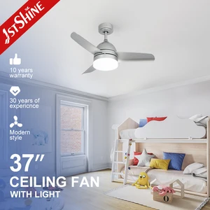 1stshine Ceiling Fan Small ABS Blades Silent 6 Speeds Pure Copper Motor 37 Inches Ceiling Fan with Light