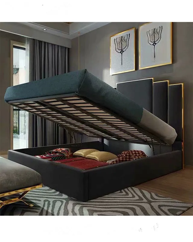 Latest Double Bed Designs Golden Stainless Steel Headboard Velvet Bed Frame  Full Size Couple Queen Double Bed - Buy Luxury Modern Bedroom Furniture  Stainless Steel Queen King Size Bed,Hot Sale Luxury Bed
