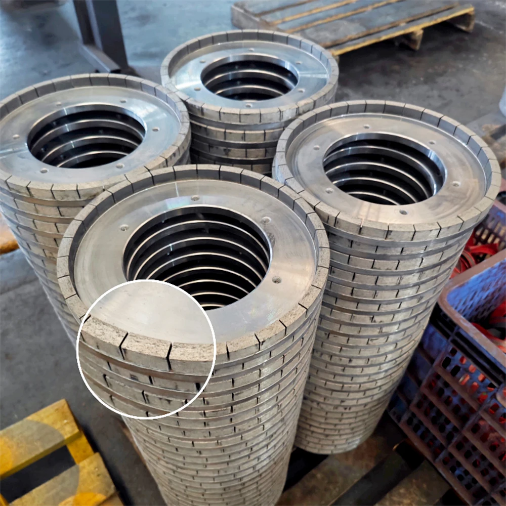 Edge grinding wheel with diamond segments - maintenance importance