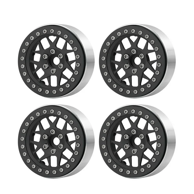 4pcs 1/10 Rock Crawler Axial SCX10 TRX4 Wraith 90018 Metal Aluminum Alloy 2.2 Beadlock Wheel Rim for Traxxas TRX4