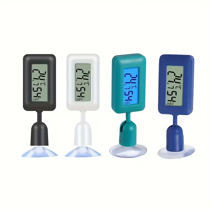 360° Rotatable Household Reptile Pet Tank Digital Short Plastic Mini LCD Thermo Thermometer Hygrometer