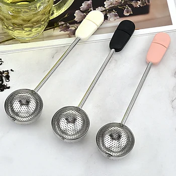 Stainless Steel Ball Type Rotary Tea Brewing Steeper Twisting Stick Rotating Tea Infuser Filter with Handle 360 Rotation