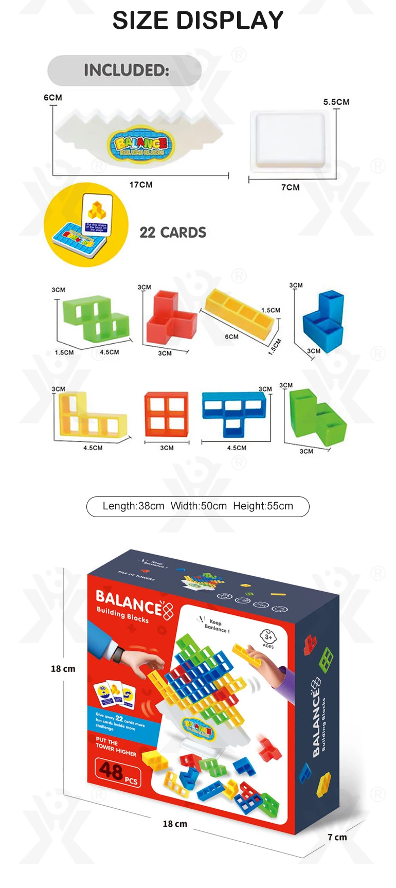 Chengji Wholesale Educational Tower Stacking Block Balancing Swinging Stack Party Toys Russian