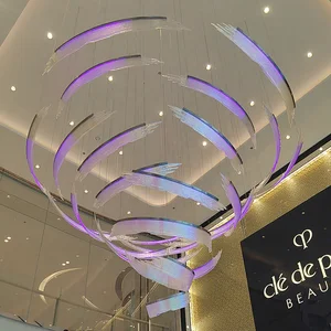 Customized Luxury LED Acrylic Chandelier Contemporary Design for Hotel Villa Lobby Customized Contemporary Art Pendant Light