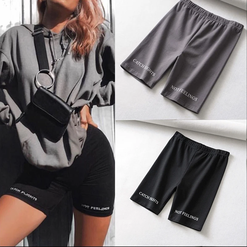 black fashion biker shorts