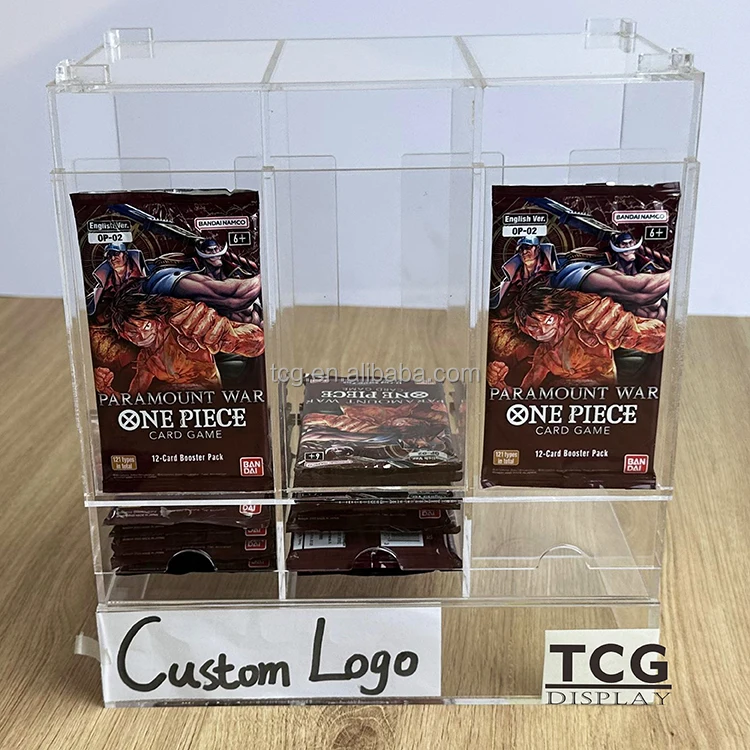 TCG Custom Stack Design Acrylic Booster Pack Dispenser for One Piece Trading Card Game Paramount War Booster Box Card Pack OP-02 TCG Custom Stack Design Acrylic Booster Pack Dispenser for One Piece Trading Card Game Paramount War Booster Box Card Pack OP-02