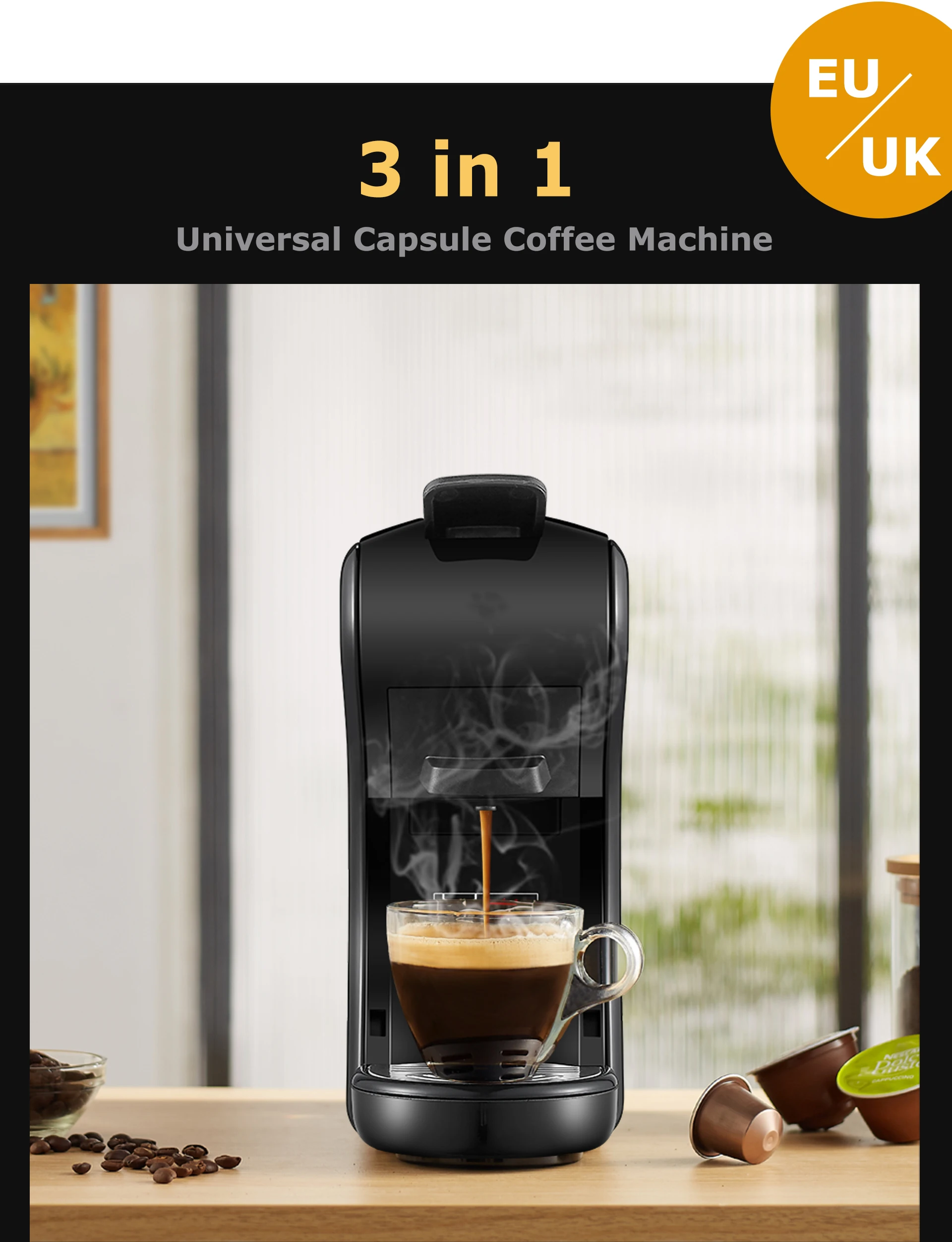 Cafetera Automática Universal De 19 Bar,Máquina De Café Espresso Fácil De  Usar Para Una Variedad De Cápsulas Diferentes - Buy Máquina De Café,Máquina  De Café,Máquina De Café Espresso Product on Alibaba.com
