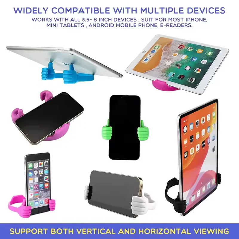 universal cheap promotional Cute Thumb-up Desktop Cell Phone Holder Stand Adjustable Plastic Lazy Phone Stand