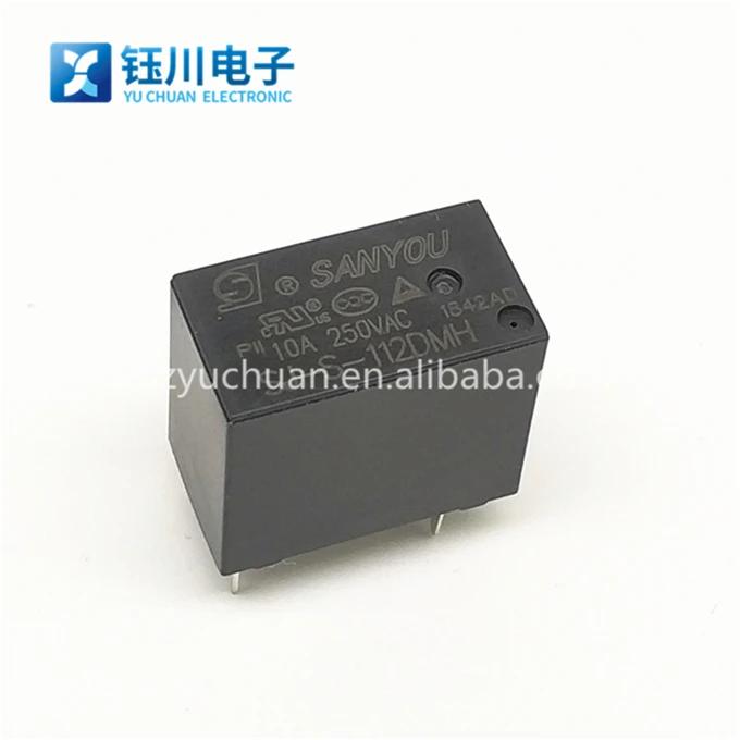 thumbnail image 2 of 10PCS SANYOU SJ-S-112DM 12V 4-Pin Relays - 5A 250VAC, Power Relay 2 of 6