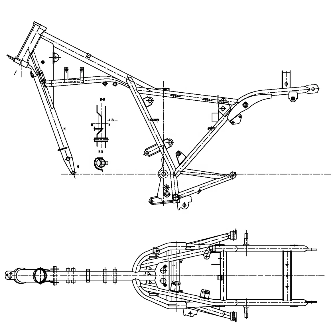 HOYUN STAR Frame Body Yemen Africa GN125 Motorcycle Chassis