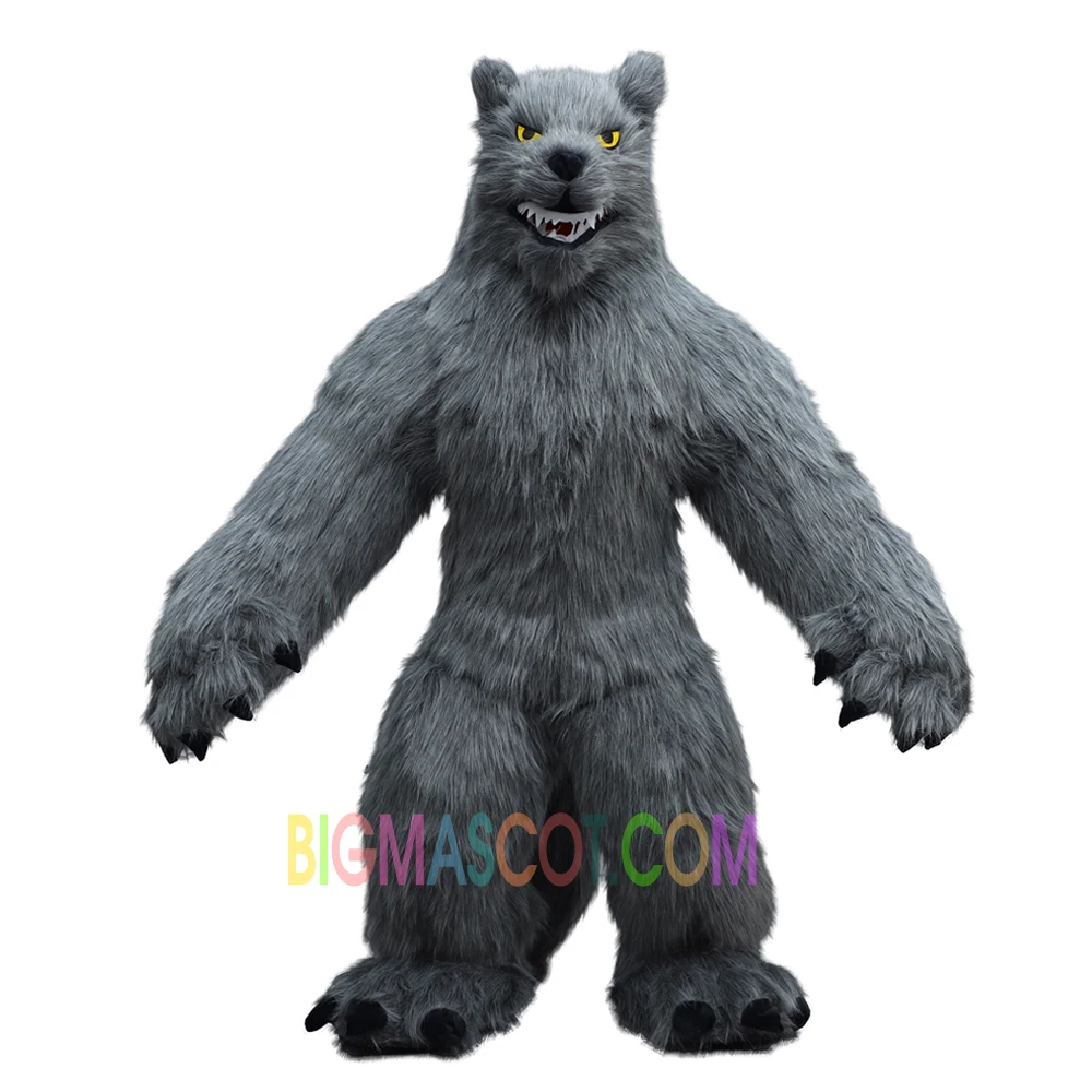 Custom Cosplay Halloween Giant Inflatable Monster High Realistic Furry Wolf Suit Costume Mascot Adult Wolf Plush Animal Costume