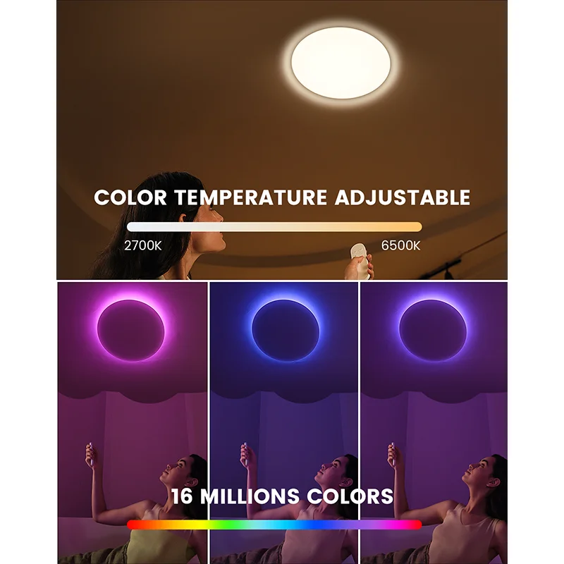 YEELIGHT Mijia Smart Ceiling Led Light Arwen 550C Dimmable, Support Voice Control, Works with Alexa for Livingroom