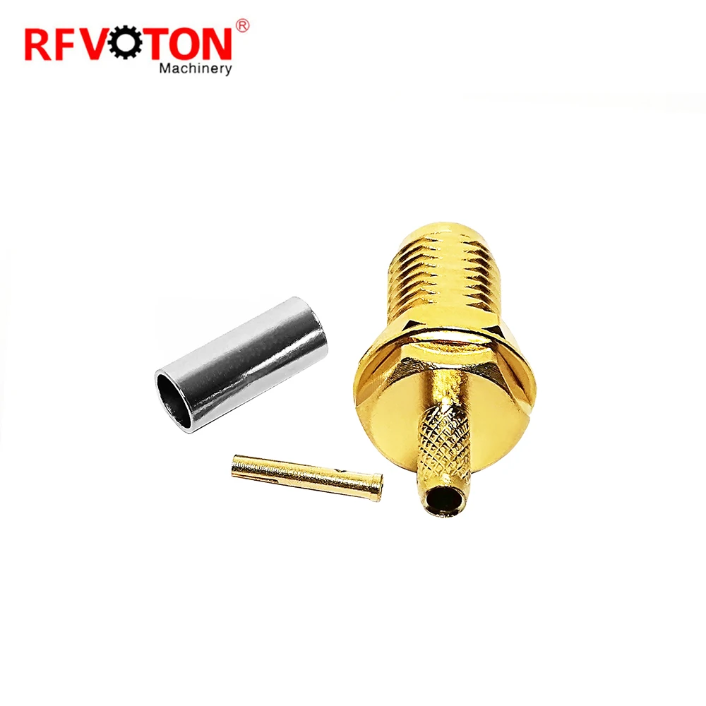 Factory supply SMA Female Jack Bulkhead rf connector for RG316 RG174 LMR100 coaxial cable RF Coax Coaxial connectors in stock details