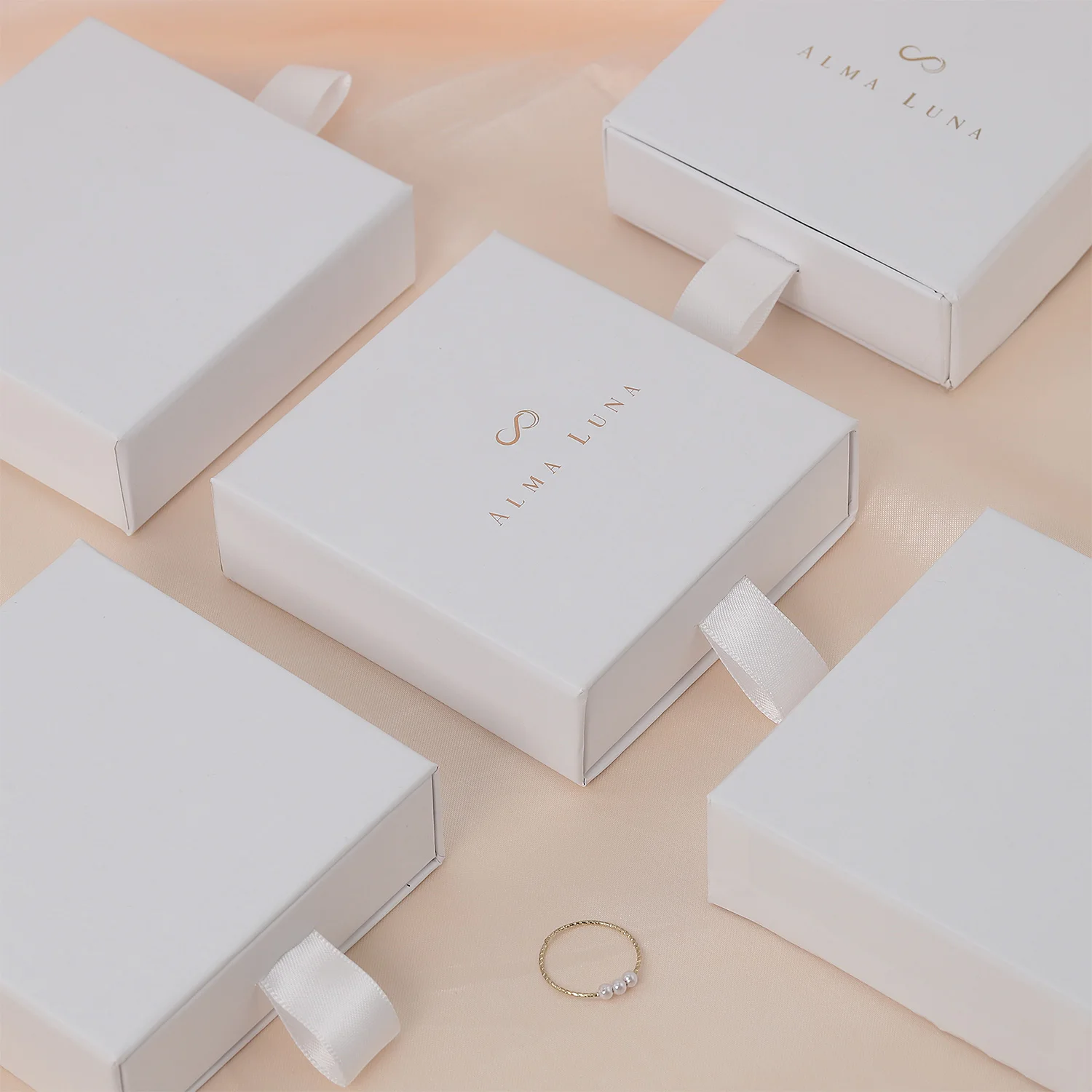 Free Samples Rectangle Paper Necklace Bracelet Gift Christmas White Jewelry Sliding Drawer Box