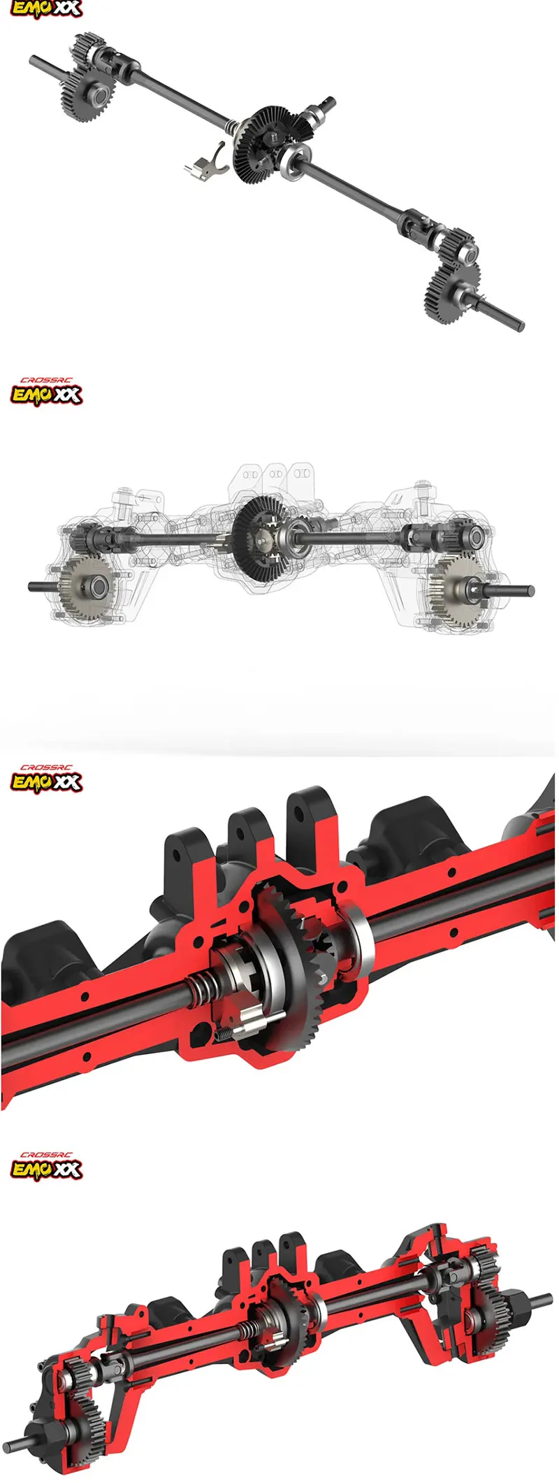 CROSSRC EMO XX XXL Big Dinosaur Sword Dragon Thunder Dragon 1/6 RC Car Model 4x4 6x6 Climbing Crawler Rally Truck Brushless RTR