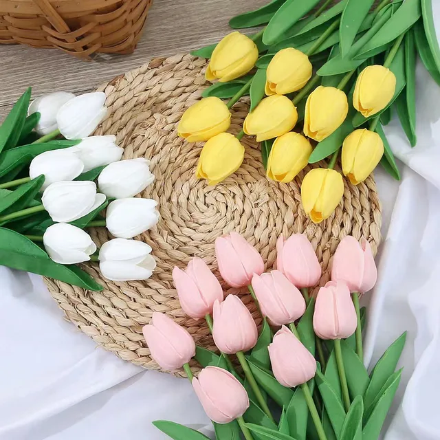 Hot-Product Wedding Artificial Flower Bouquet Shooting Props Home and Living Room Decoration Tulip Artificial Flower