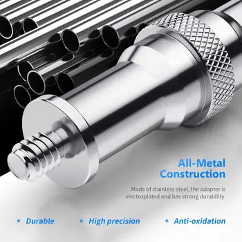 Neewer 3 Pieces Standard 1/4 to 3/8 Inch Metal Male Convertor Threaded Screw Adapter Spigot Stud for Studio Light Stand detail image