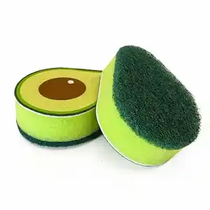 House Cleaning Supplies Cleaning Sponge Kitchen PU Sponge with Scouring Pad for Pot