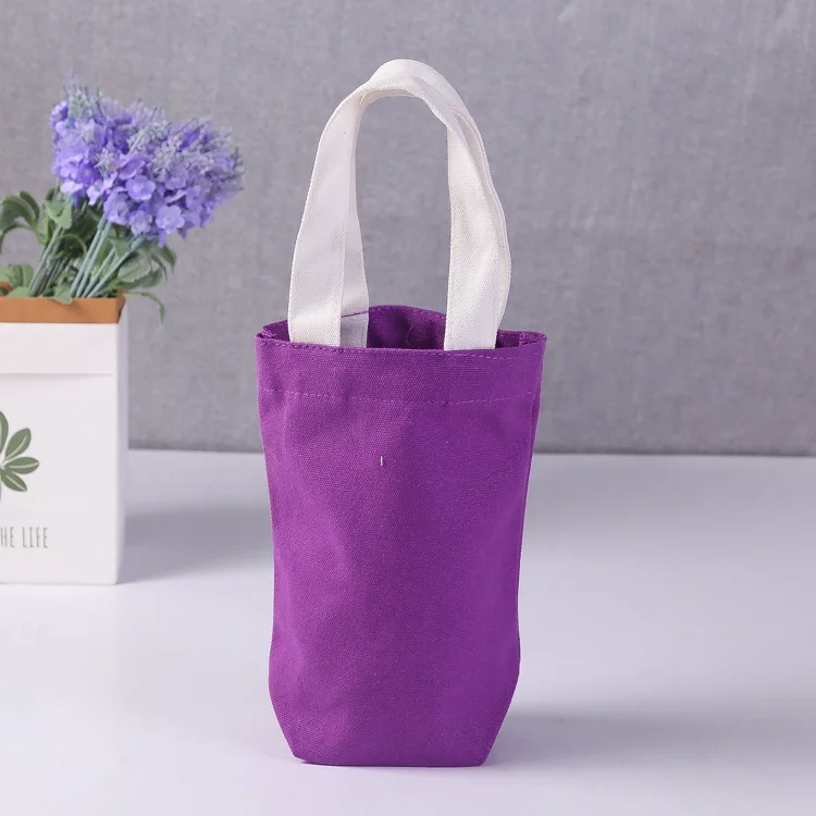Custom Printed Logo Promotional Reusable Long Handle Tote Shopping Bags preview 2