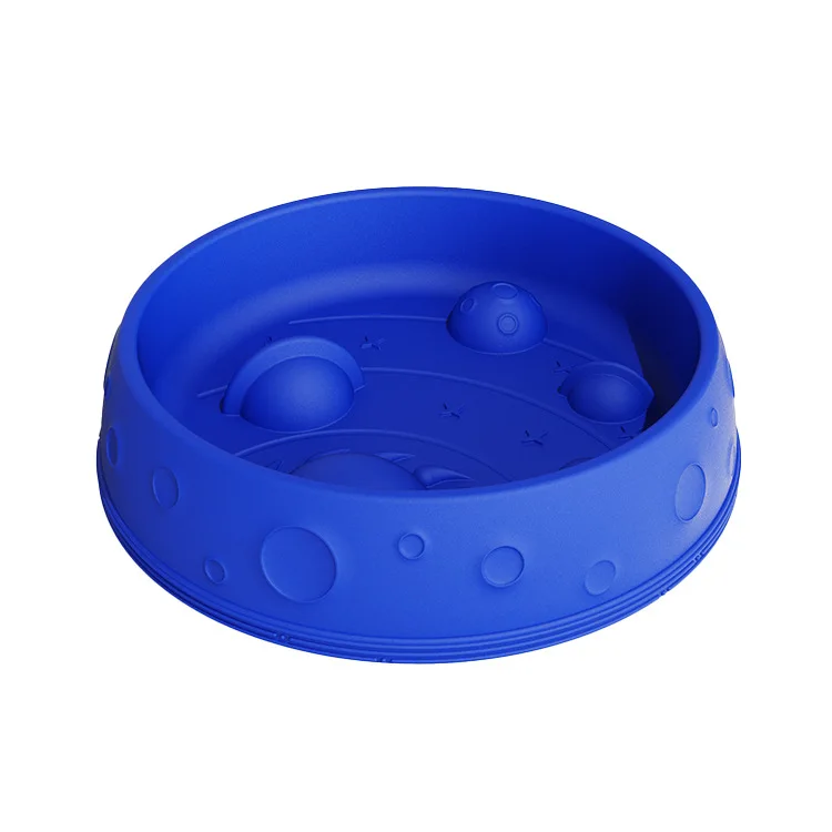 Starry Sky Pattern Anti-Choking Slow Food Bowl Silicone Anti-Slip Dog Bowl Pet Supplies & Feeders