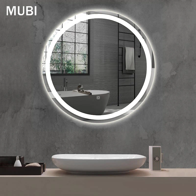 European Standard Single Light Adjustable Led Bath Round Mirror Hotel Bathroom Wall Mounted Smart Mirror