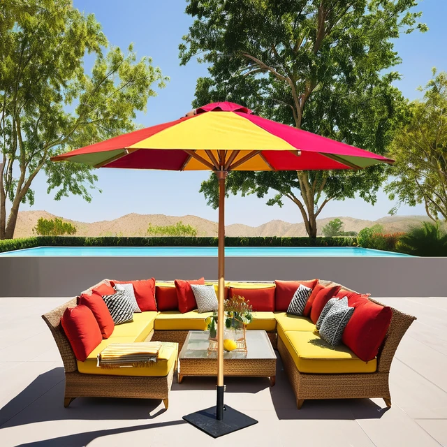 Outdoor Garden Patio Furniture UV-Resistant Swimming Pool Sun Umbrella Hydraulic Parasol for Hotel