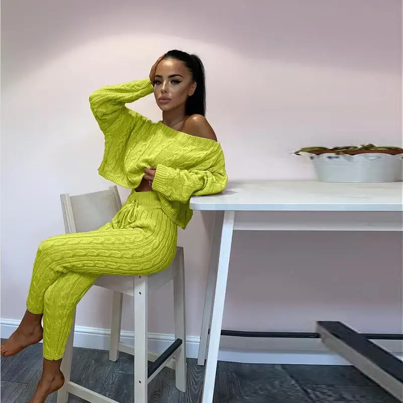 wholesale cardigan sets woman 2 piece sweater set