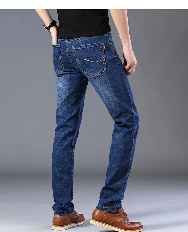 Wholesale Summer Thin Men's Biker Jeans Men's Straight Slim Stretch ...