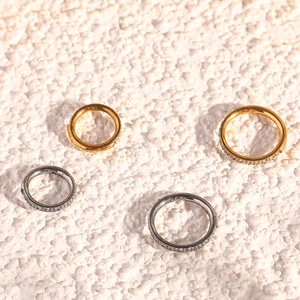 ASTM F136 Titanium Nose Ring & Earring Hoops  Ear Studs with Zircon 18K Gold Plated Jewelry Earrings Titanium