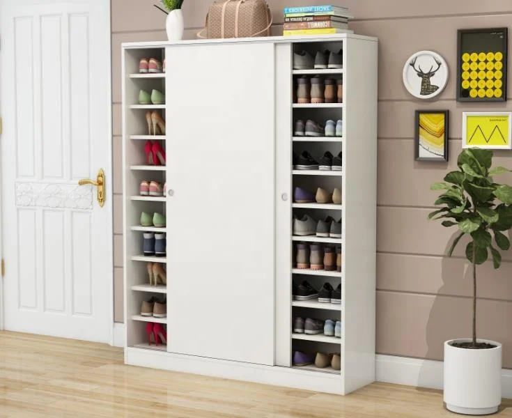 Shoe storage cabinet on sale with sliding doors