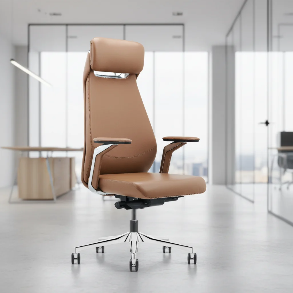 Modern Ergonomic Multi-angle Adjustable Leather Conference Chair with PU Leather 2