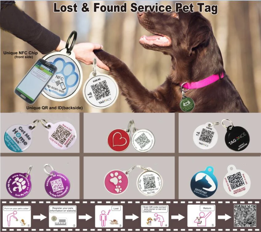 Epoxy Name Tag NFC Card for Pet ID Waterproof Customizable