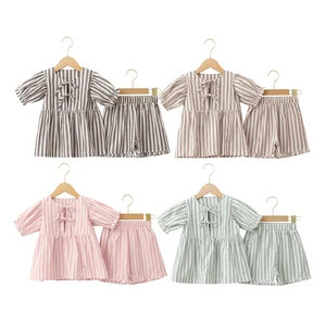 Attractive Style Knitted Baby Summer Suit Cool 100%Cotton Short Sleeves and Shorts Soft Child Clothing Set Children Cloth