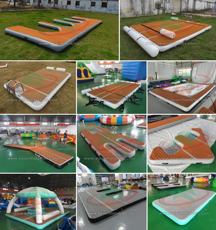 Professional PVC Inflatable Jet Ski Floating Dock Inflatable Swim Island Floating Raft