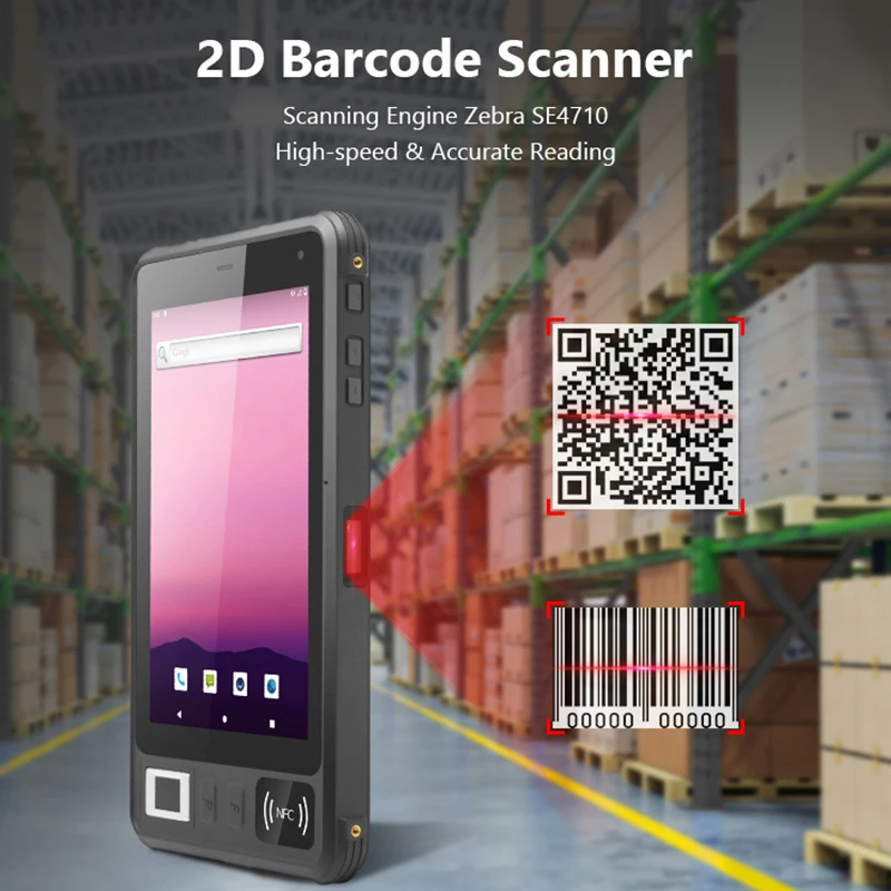 8 Inch IP67 Handheld Tablet RFID QR Code 2D Scanner NFC Reader Rugged Tablet 1000 Nits