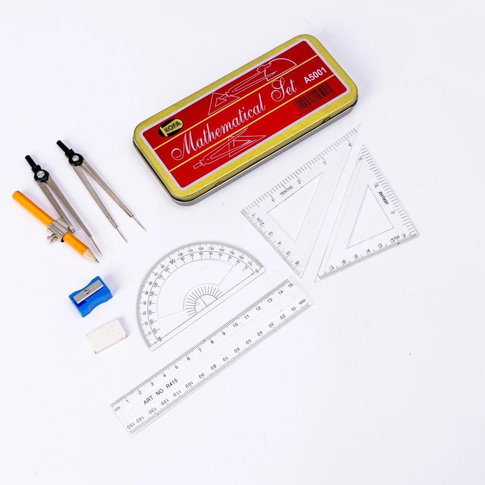 Набор компаса для школы математическая геометрия набор из 9 предметов включает 2 линейки карандаша ластика инструментов