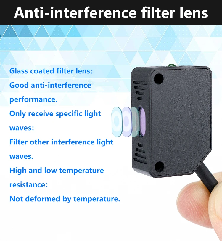 JIMOU  rectangle shape through beam optical photoelectric laser sensor