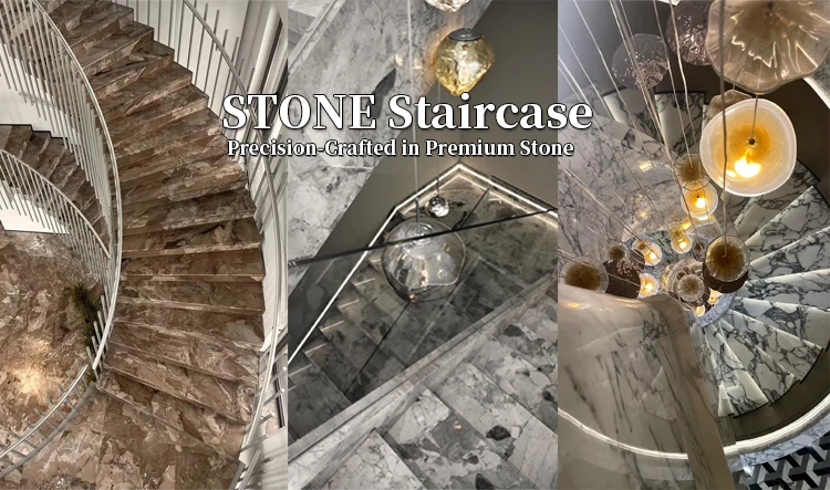 product customized aristone white marble stairs steps interior decoration-0