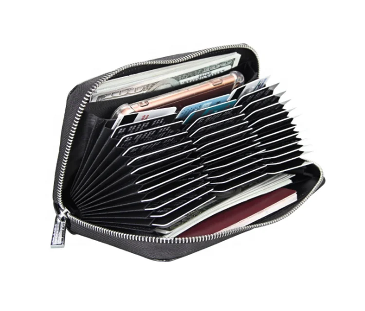 thumbnail image 2 of Vintage Real Leather RFID Blocking Women's Wallet - Zipper Clutch With Credit Card Slots 2 of 5